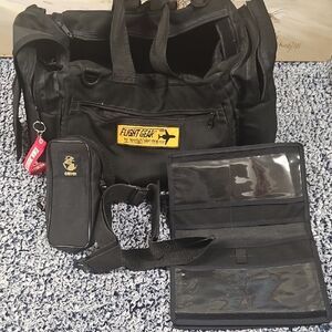 Flight Gear By The SPORTY PILOT SHOP, Black Duffel Bag Set.